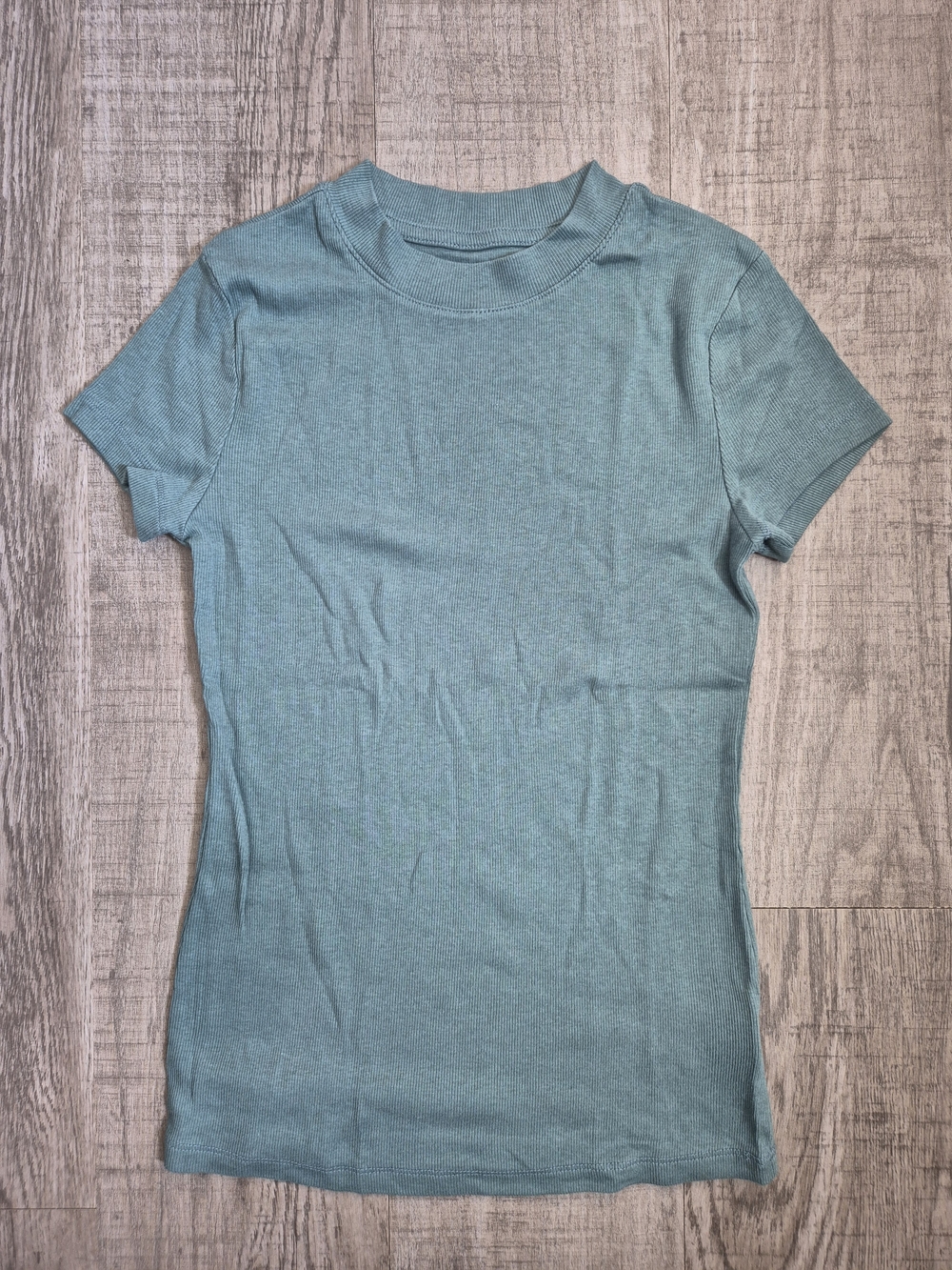 A New Day Short Sleeve Ribbed Tee in Seafoam